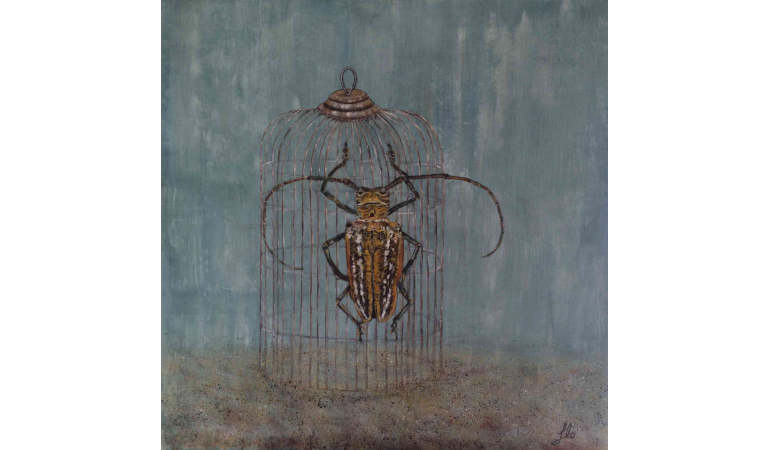 Le longicorne sur sa cage